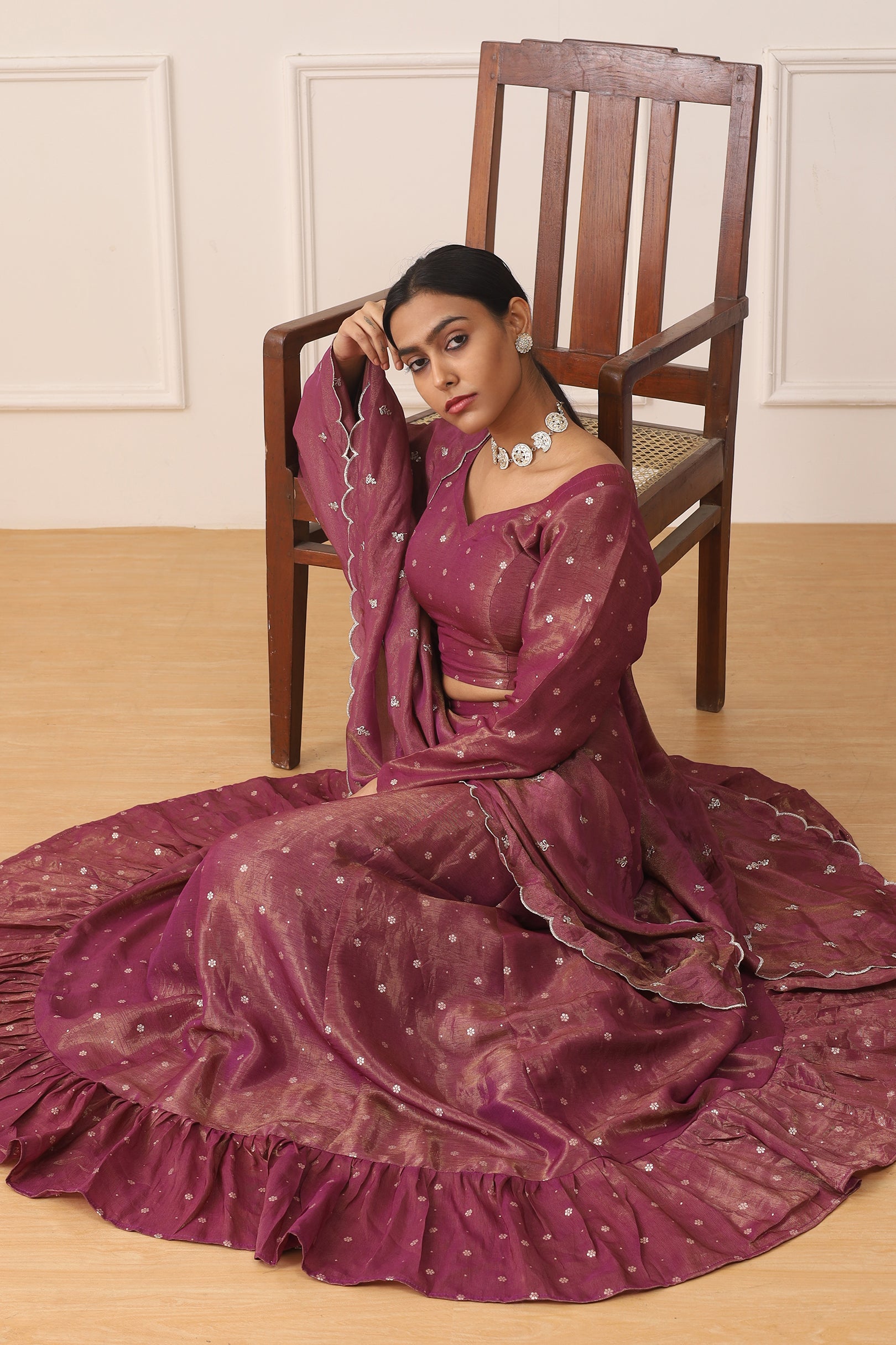 RASBERRY ANETHYST TISSUE SILK SET