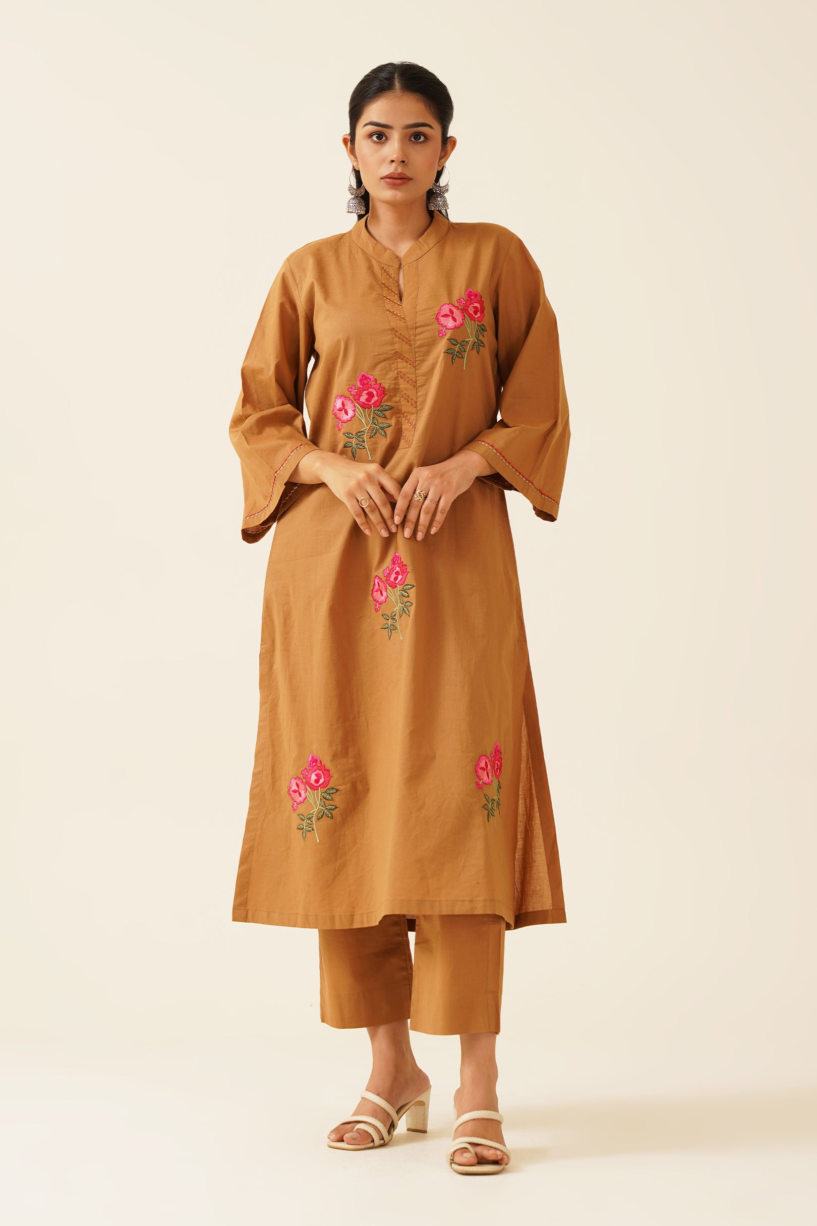 Rust Mustard Kurta Set
