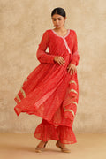 Vermillion Vogue Chana Bandhej Anarkali Suit