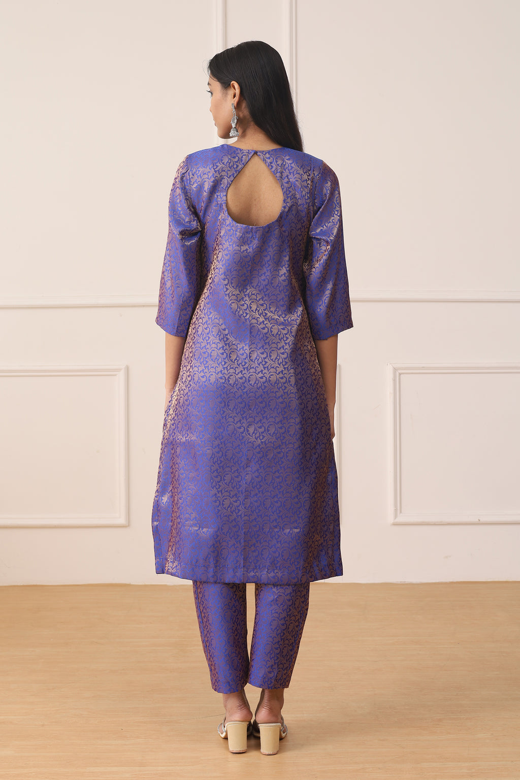 PURPLE ORCHID BROCADE SILK
