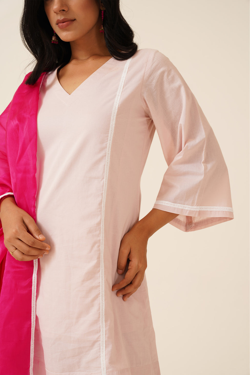 Baby Pink Sharara With Organza Dupatta