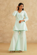 Aquamarine Chikankari Delight With Belt