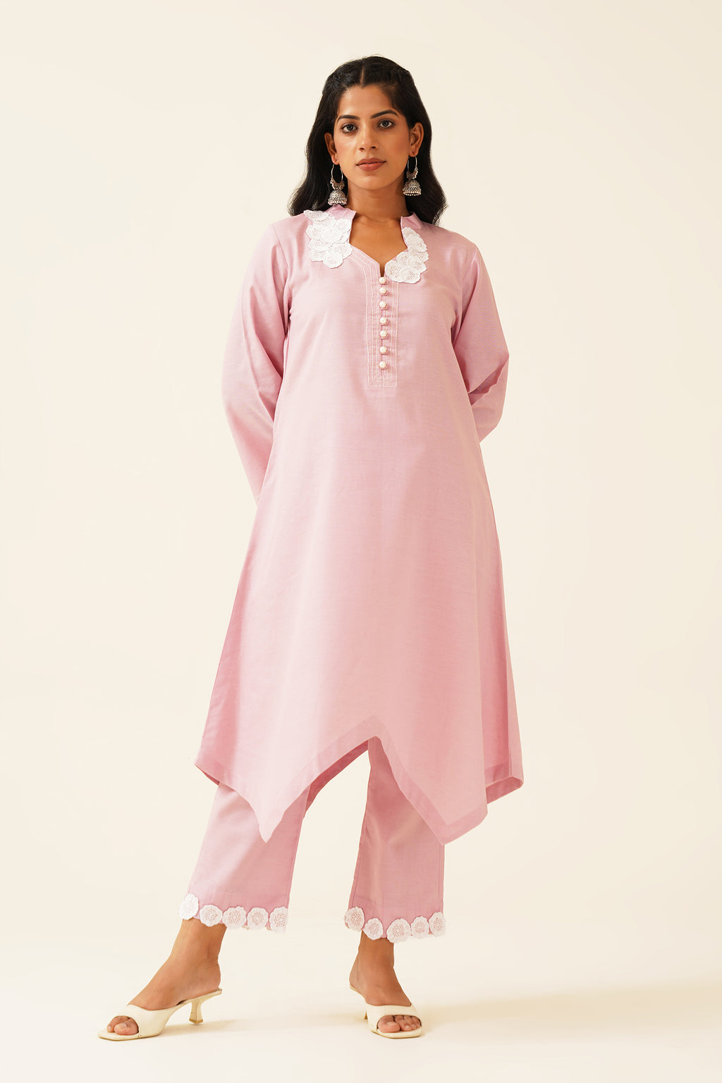 Blushing Rose Embroidered Duo