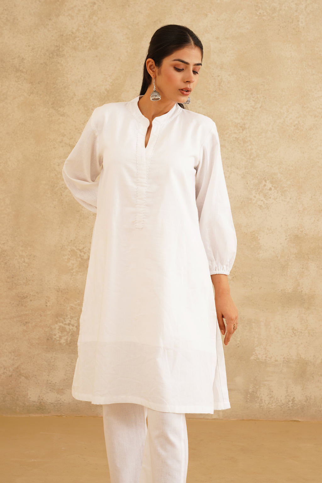 White Kurta And Pant Set
