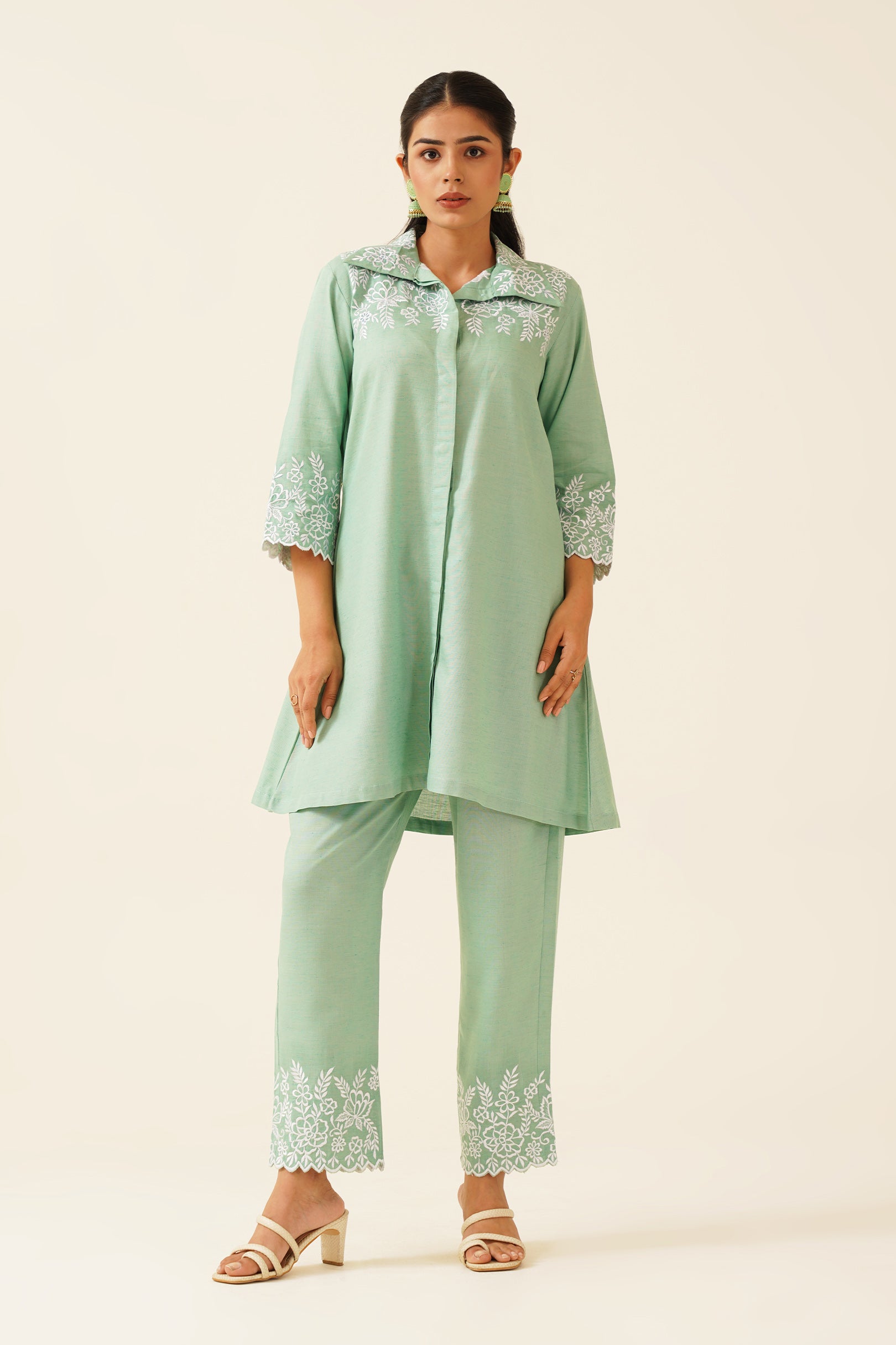 Ice Green Elegant Co-ord Set
