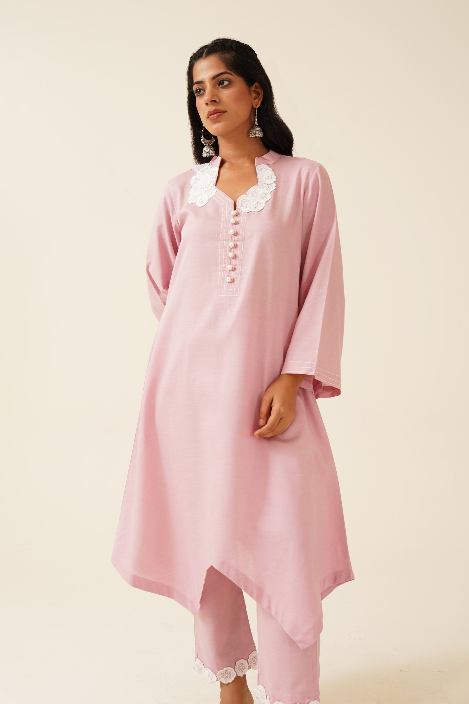 Blushing Rose Embroidered Duo