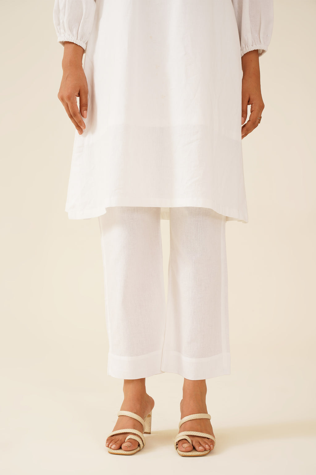 White Kurta And Pant Set