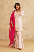 Baby Pink Sharara With Organza Dupatta