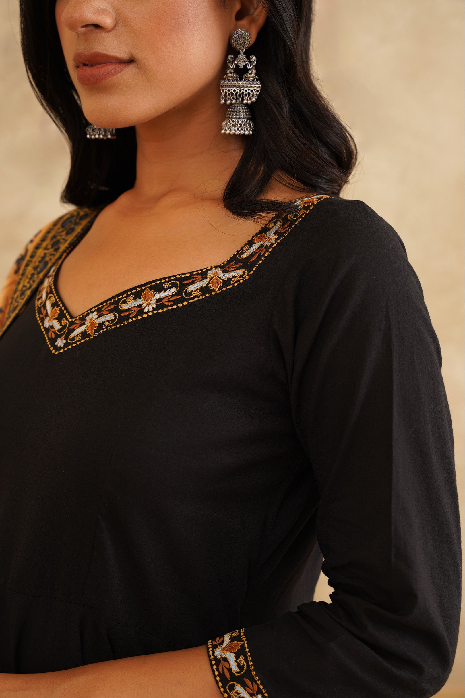 Black Anarkali Suit with Silk Dupatta