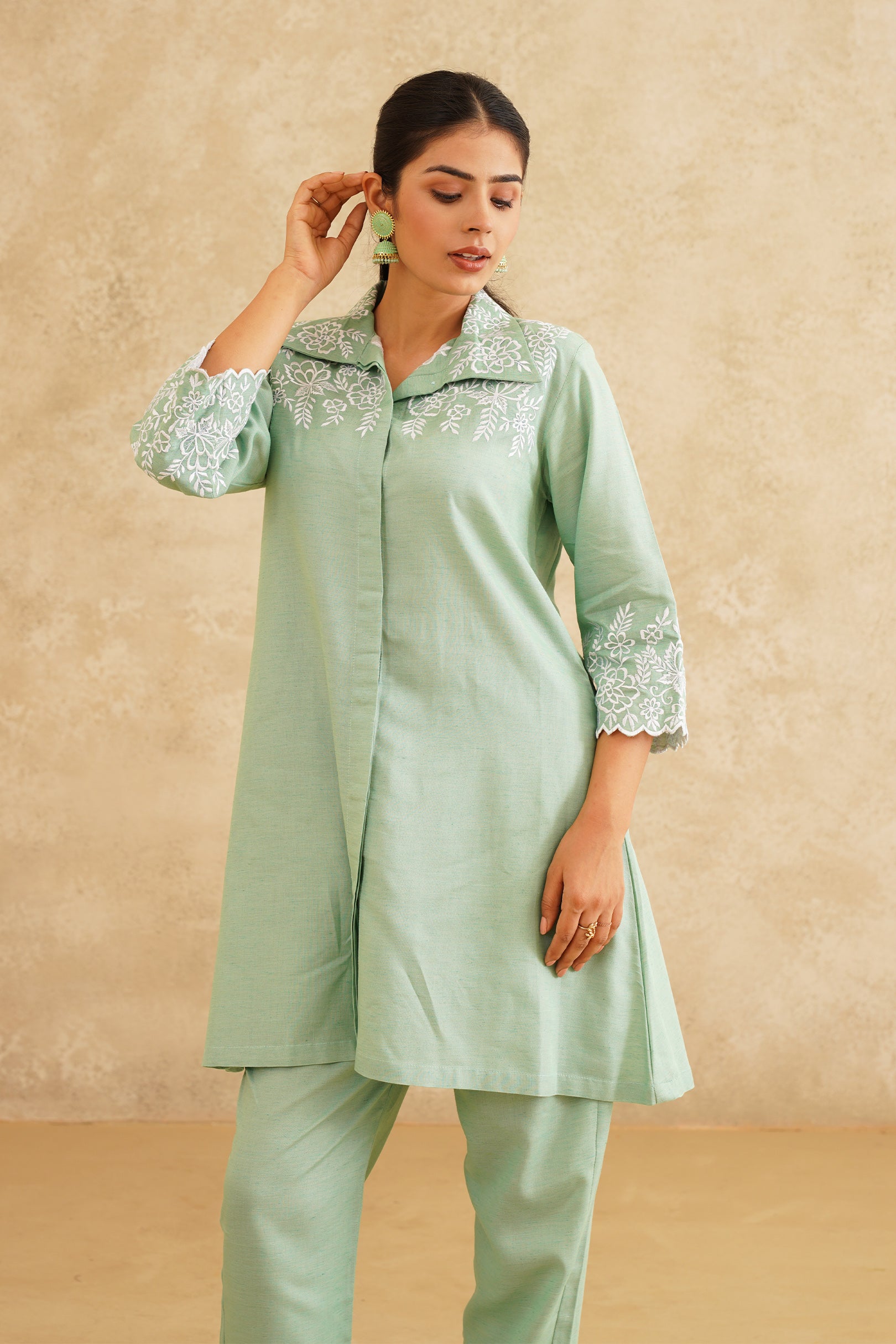 Ice Green Elegant Co-ord Set