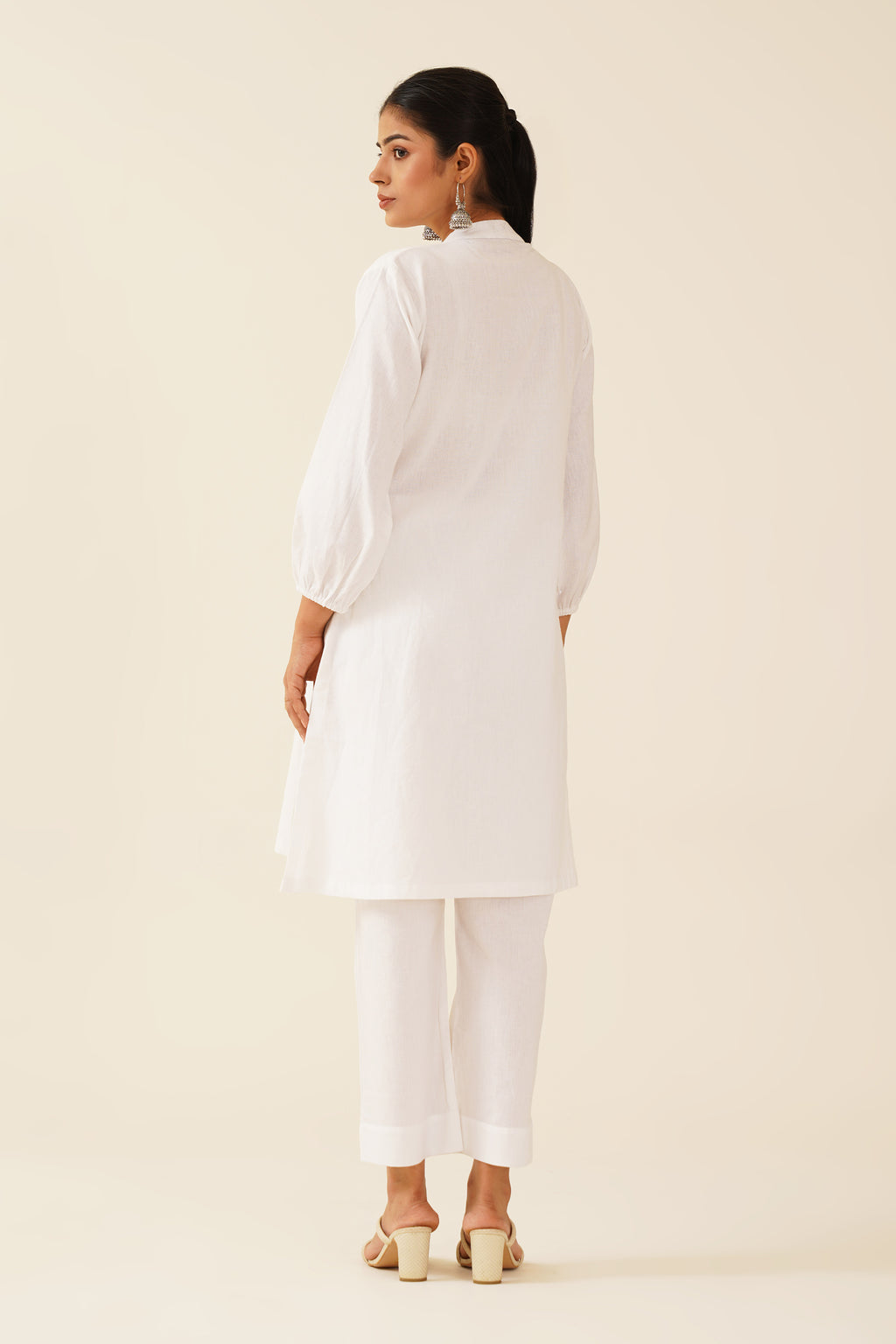 White Kurta And Pant Set