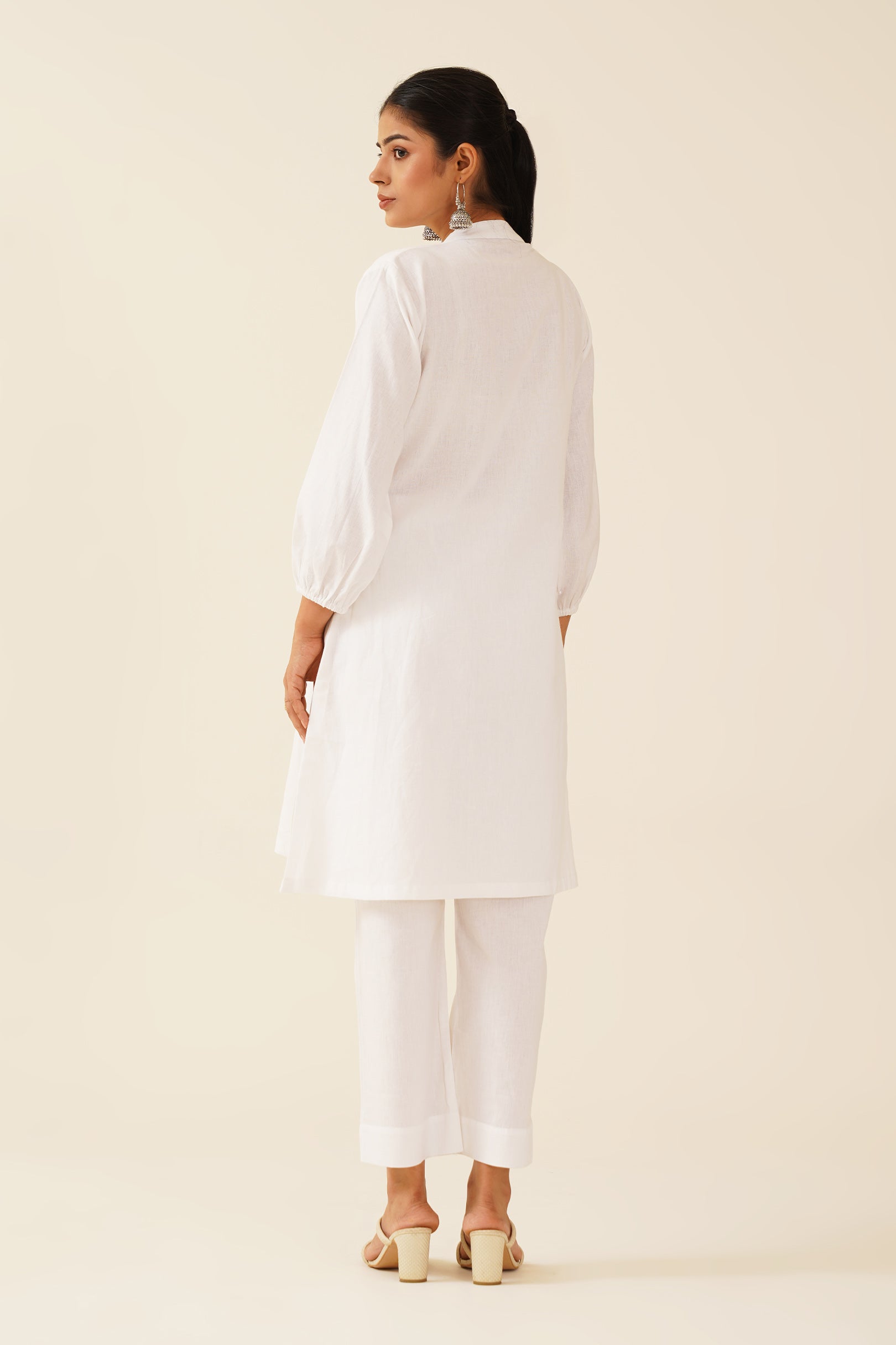 White Kurta And Pant Set