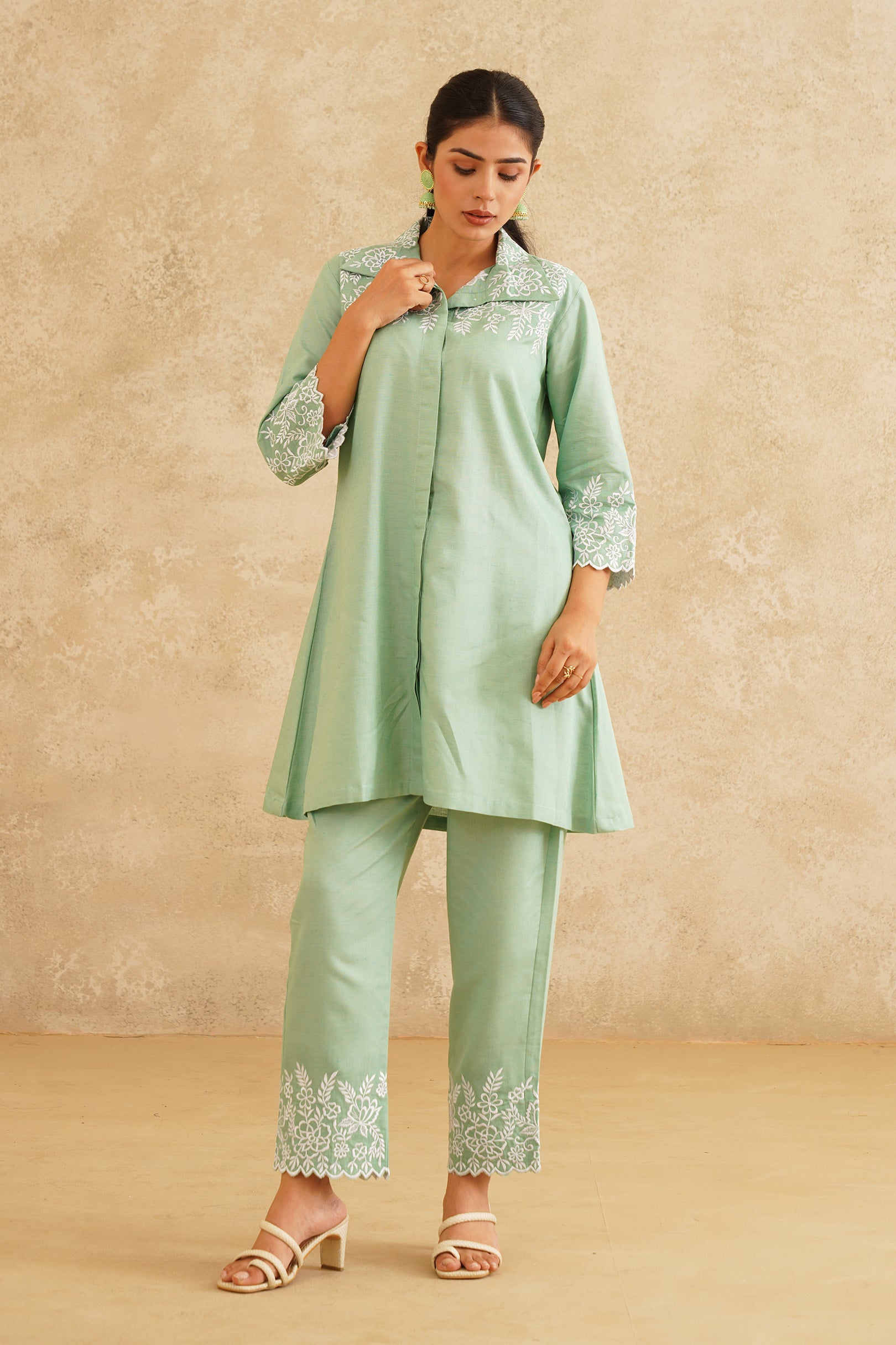 Ice Green Elegant Co-ord Set